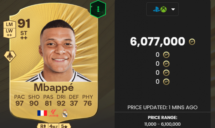 Tyle na początku gry kosztowała ZWYKŁA KARTA Kyliana Mbappe! O.o